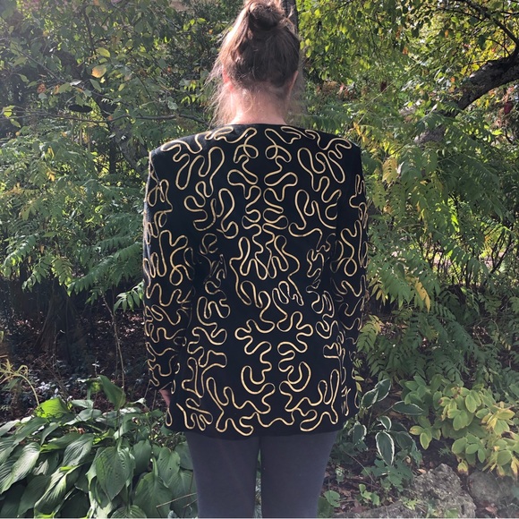 Vintage Danier Suede jacket with gold braid trim - Picture 13 of 15